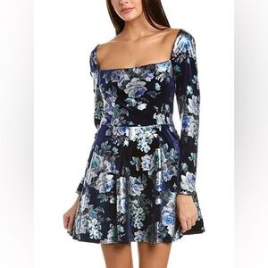 NWT Black Halo Velvet Mini Dress